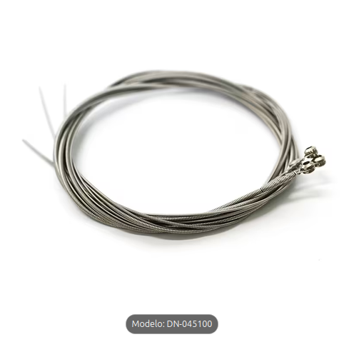Cordas para contrabaixo elétrico de quatro cordas em aço niquelado com núcleo hexagonal anunciadas na Temu.
